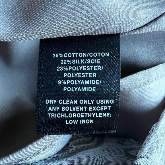 Lafayette 148 Shimmer Squiggle Pattern Sleeveless Gray Tan Sheath Dress Size 4 - Picture 14 of 16